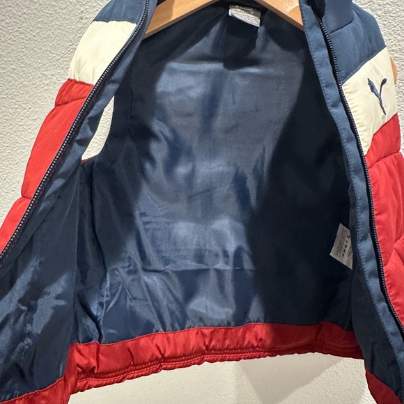 Puma Boys Red and Navy Puffer Jacket Vest, NWT, 3T - Picture 3 of 9